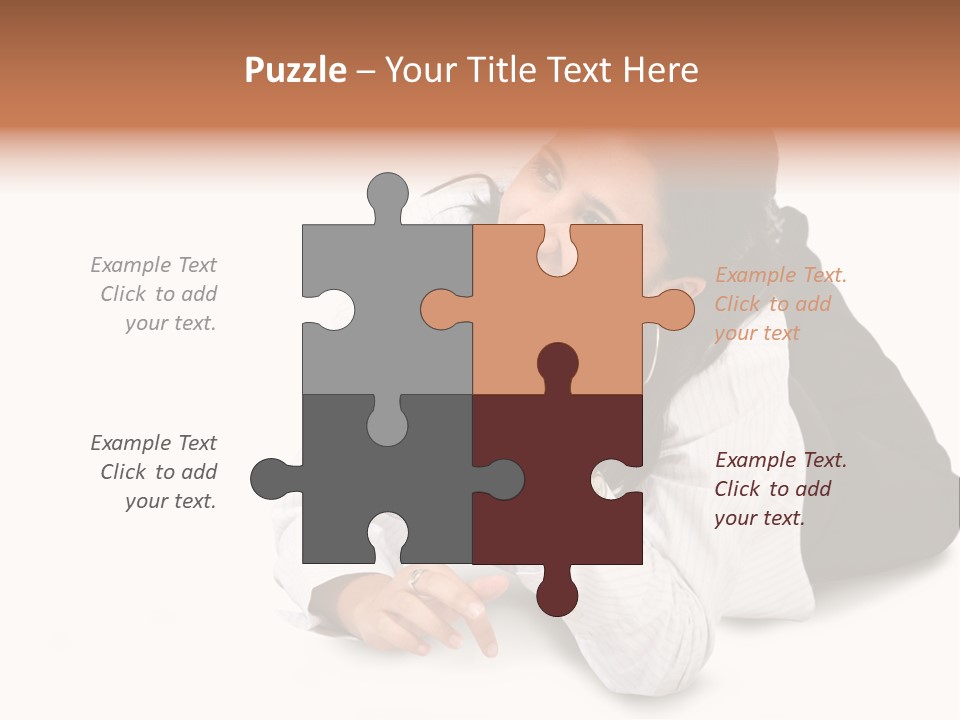 Beautiful Blonde In A White Man's Shirt PowerPoint Template