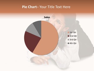 Beautiful Blonde In A White Man's Shirt PowerPoint Template