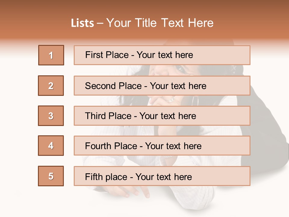 Beautiful Blonde In A White Man's Shirt PowerPoint Template