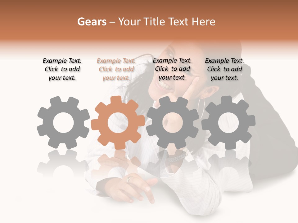 Beautiful Blonde In A White Man's Shirt PowerPoint Template