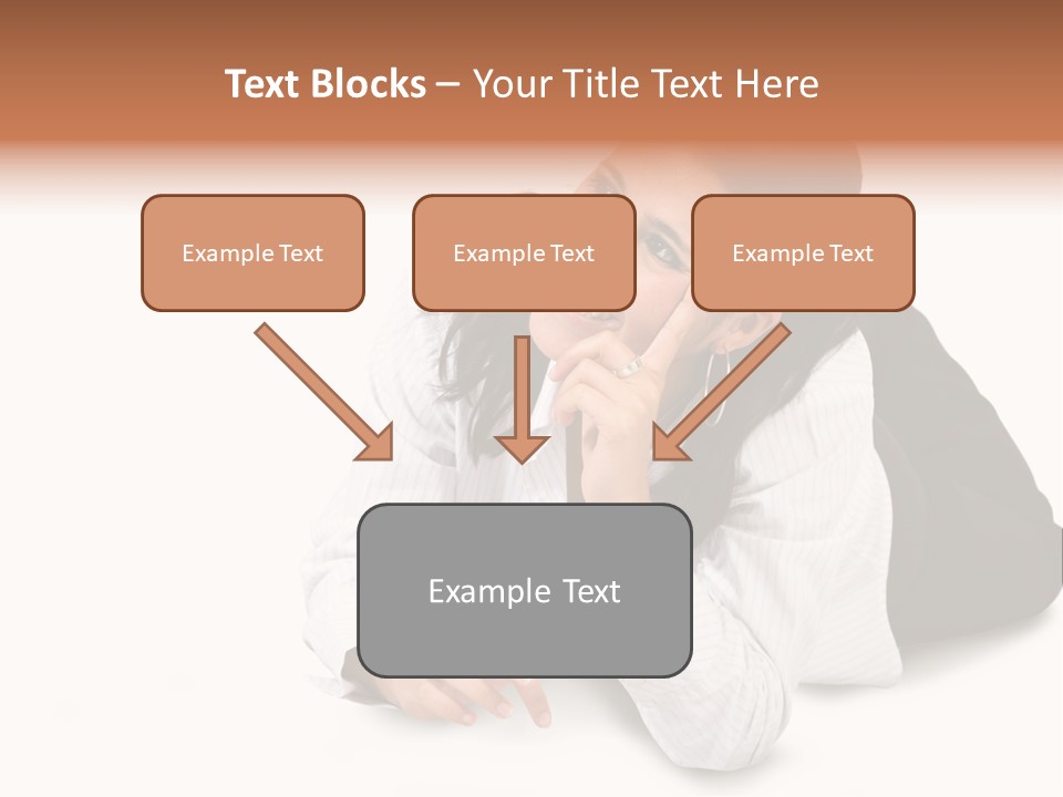 Beautiful Blonde In A White Man's Shirt PowerPoint Template