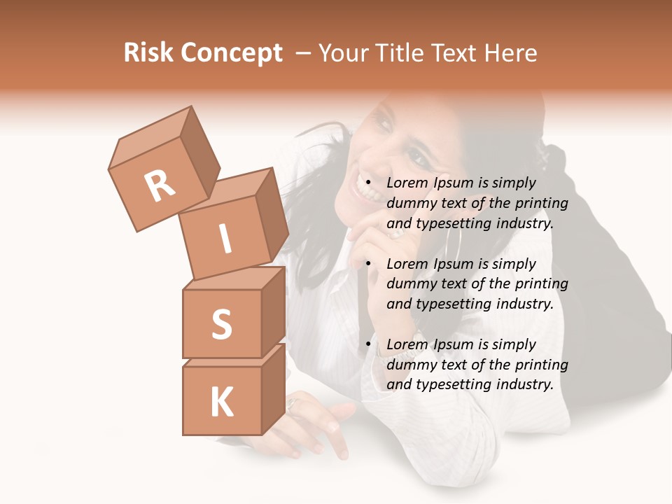 Beautiful Blonde In A White Man's Shirt PowerPoint Template