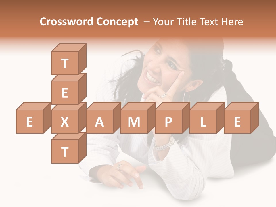 Beautiful Blonde In A White Man's Shirt PowerPoint Template