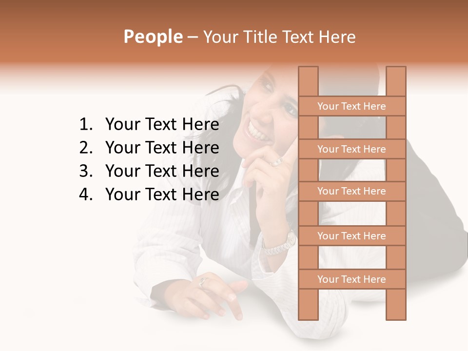 Beautiful Blonde In A White Man's Shirt PowerPoint Template