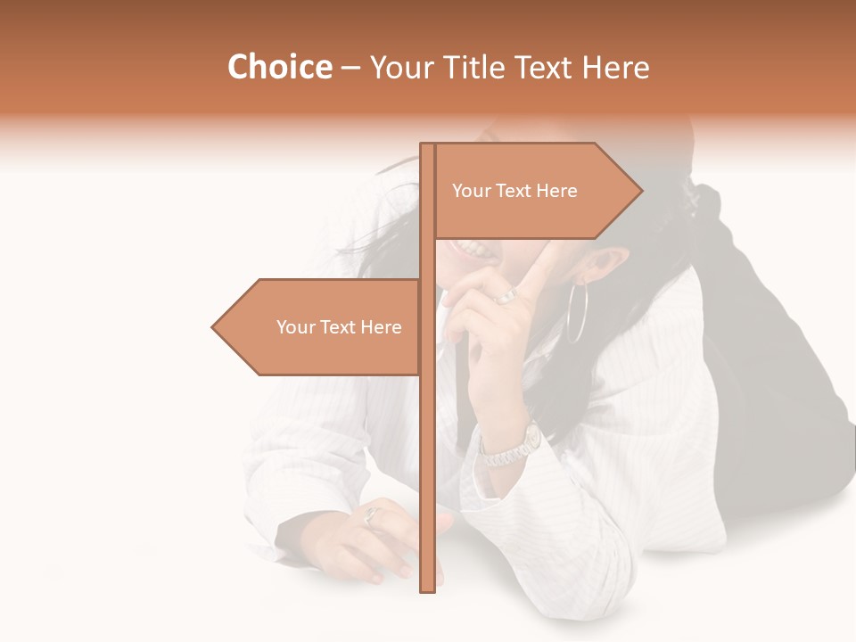 Beautiful Blonde In A White Man's Shirt PowerPoint Template