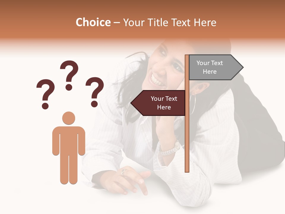 Beautiful Blonde In A White Man's Shirt PowerPoint Template