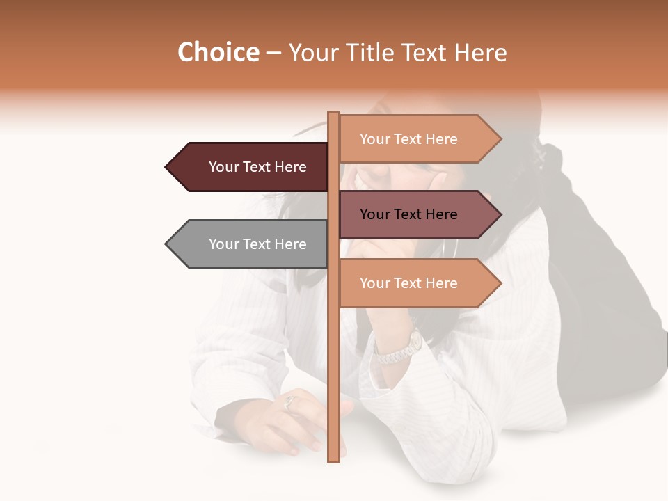 Beautiful Blonde In A White Man's Shirt PowerPoint Template