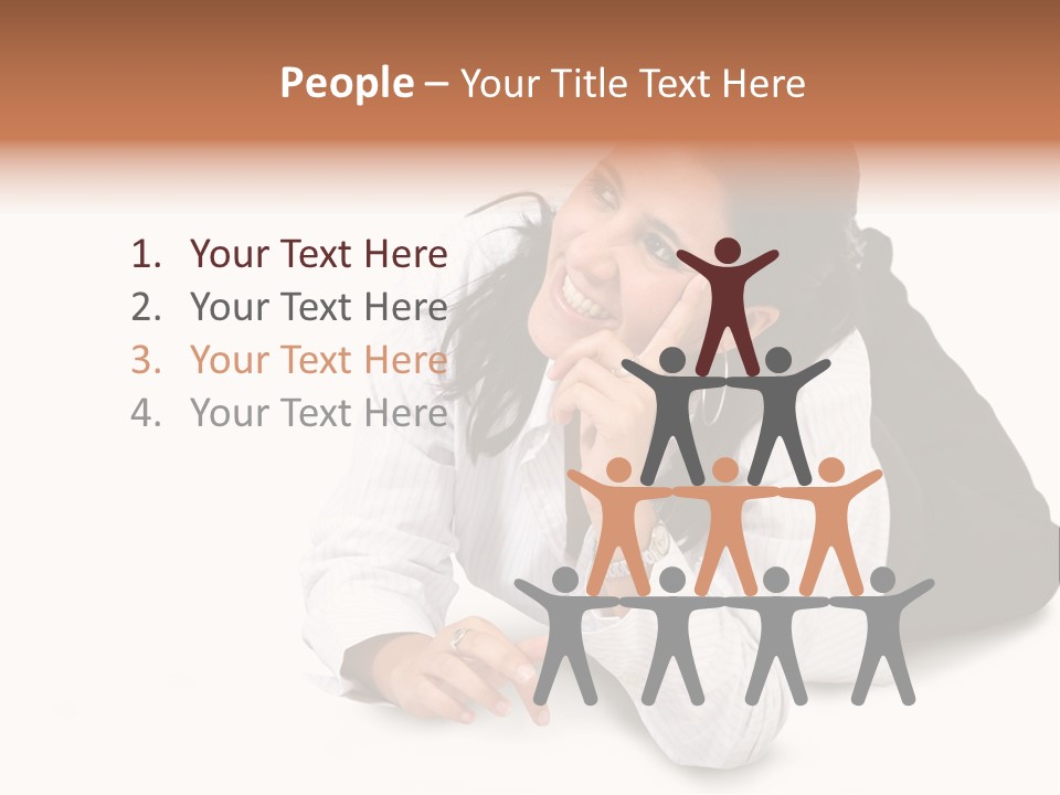 Beautiful Blonde In A White Man's Shirt PowerPoint Template