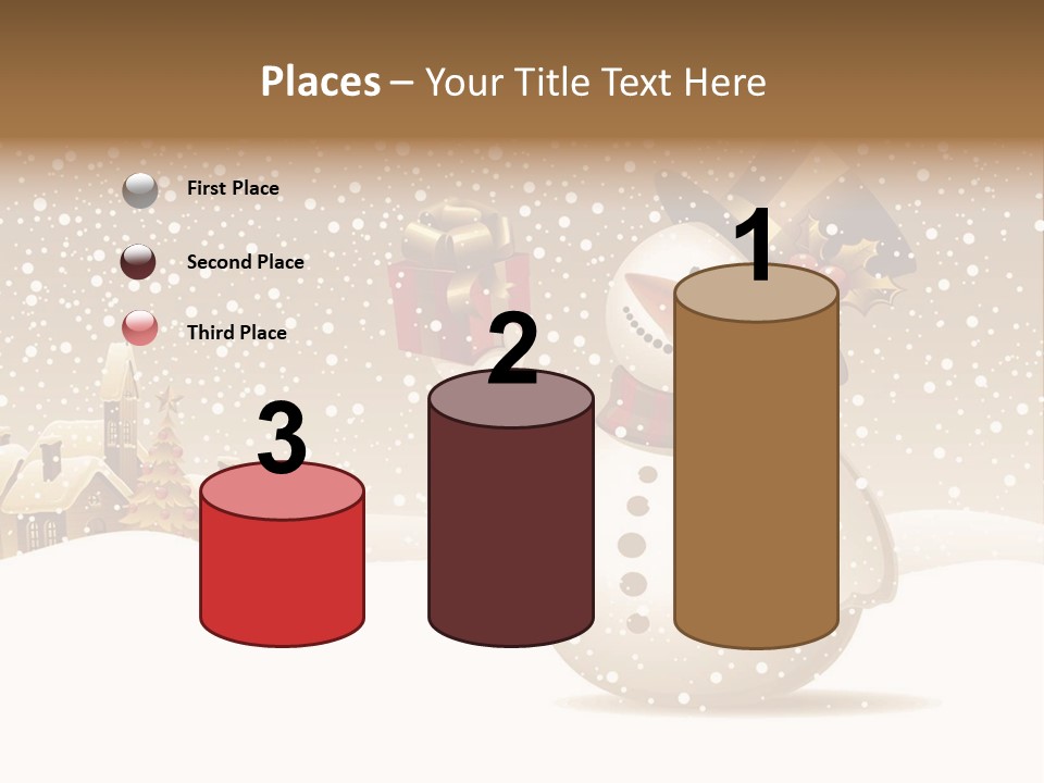 Snowman With Gift For You Stock Vector Illustration: PowerPoint Template