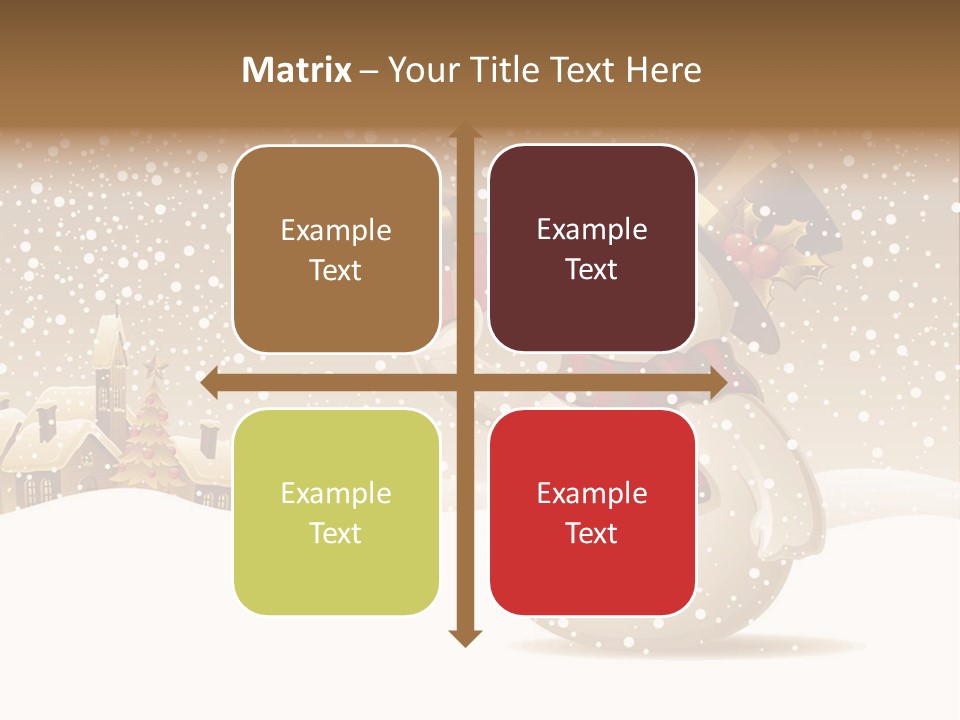 Snowman With Gift For You Stock Vector Illustration: PowerPoint Template