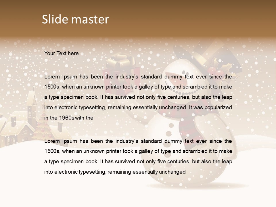 Snowman With Gift For You Stock Vector Illustration: PowerPoint Template