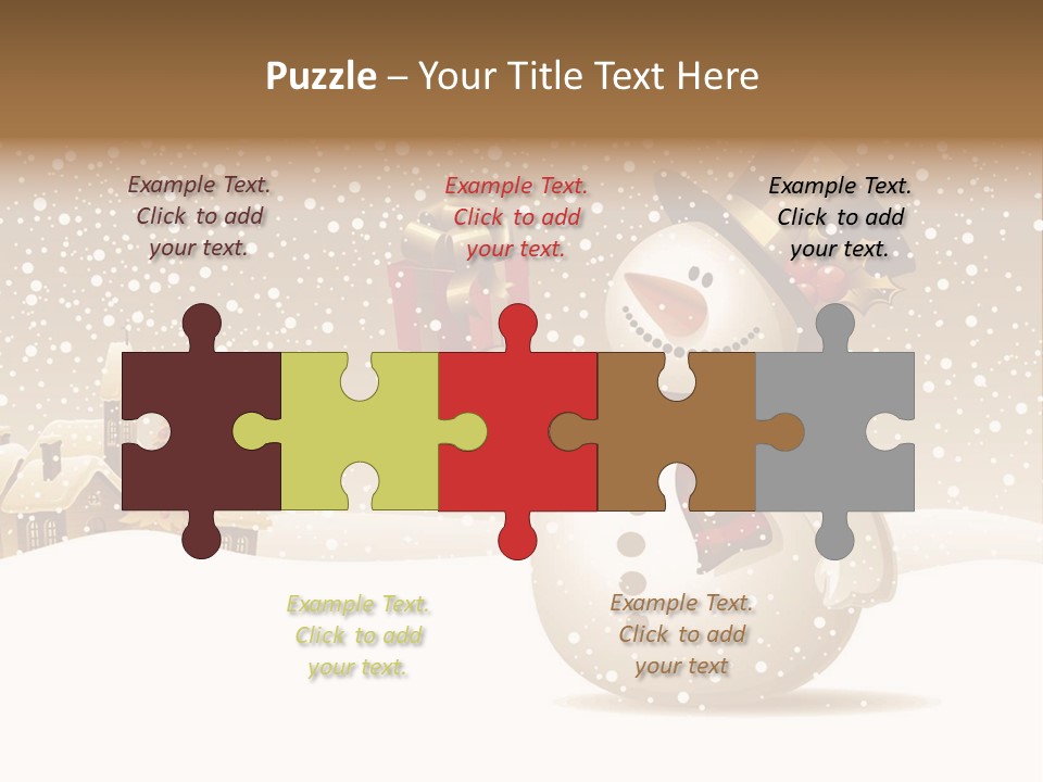 Snowman With Gift For You Stock Vector Illustration: PowerPoint Template