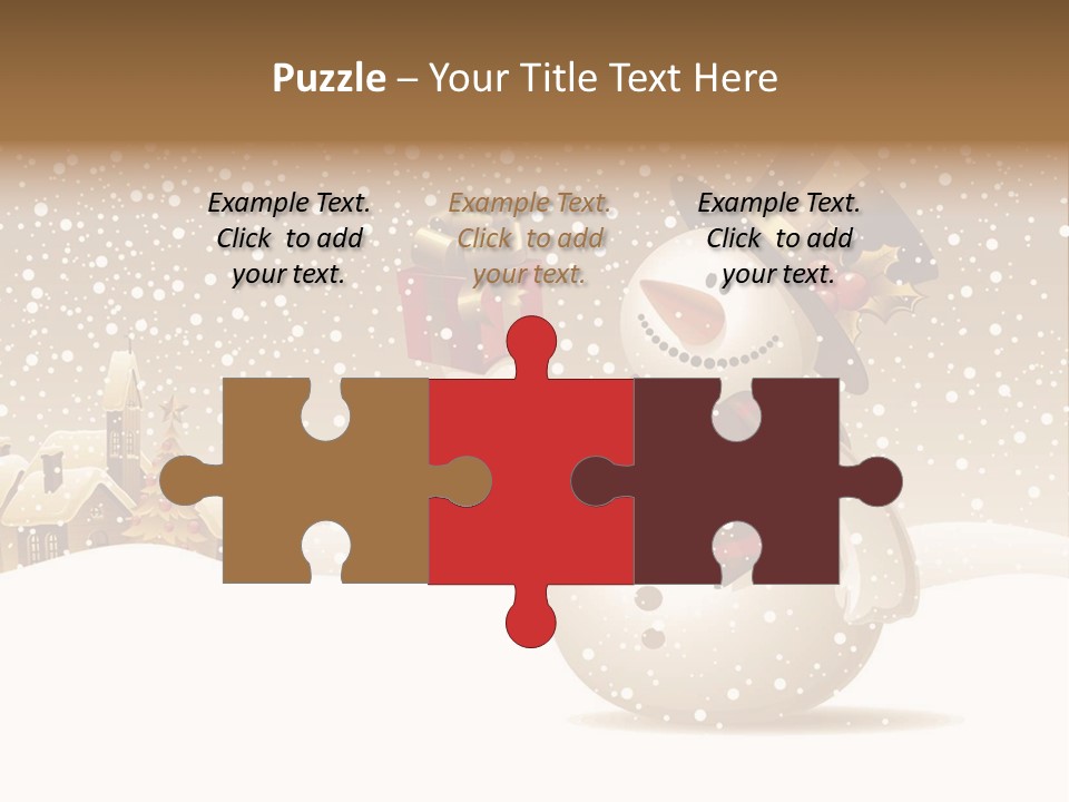 Snowman With Gift For You Stock Vector Illustration: PowerPoint Template