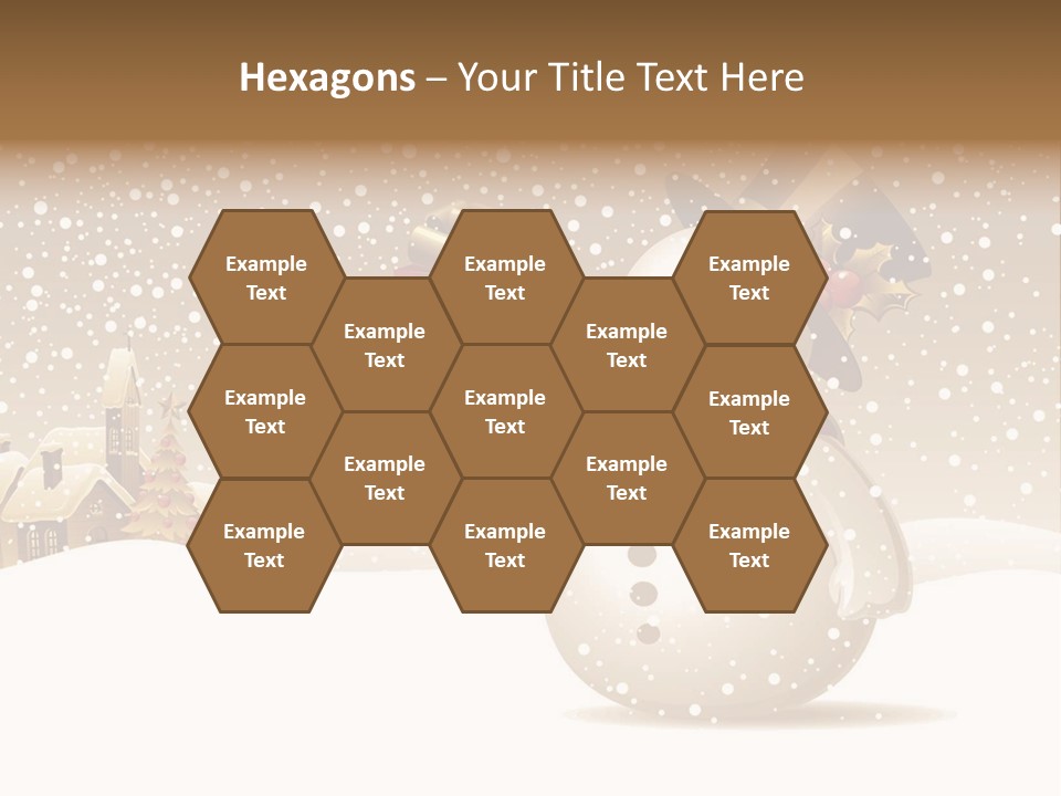 Snowman With Gift For You Stock Vector Illustration: PowerPoint Template