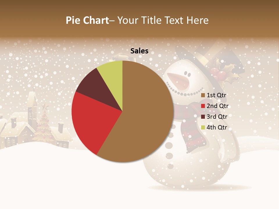 Snowman With Gift For You Stock Vector Illustration: PowerPoint Template