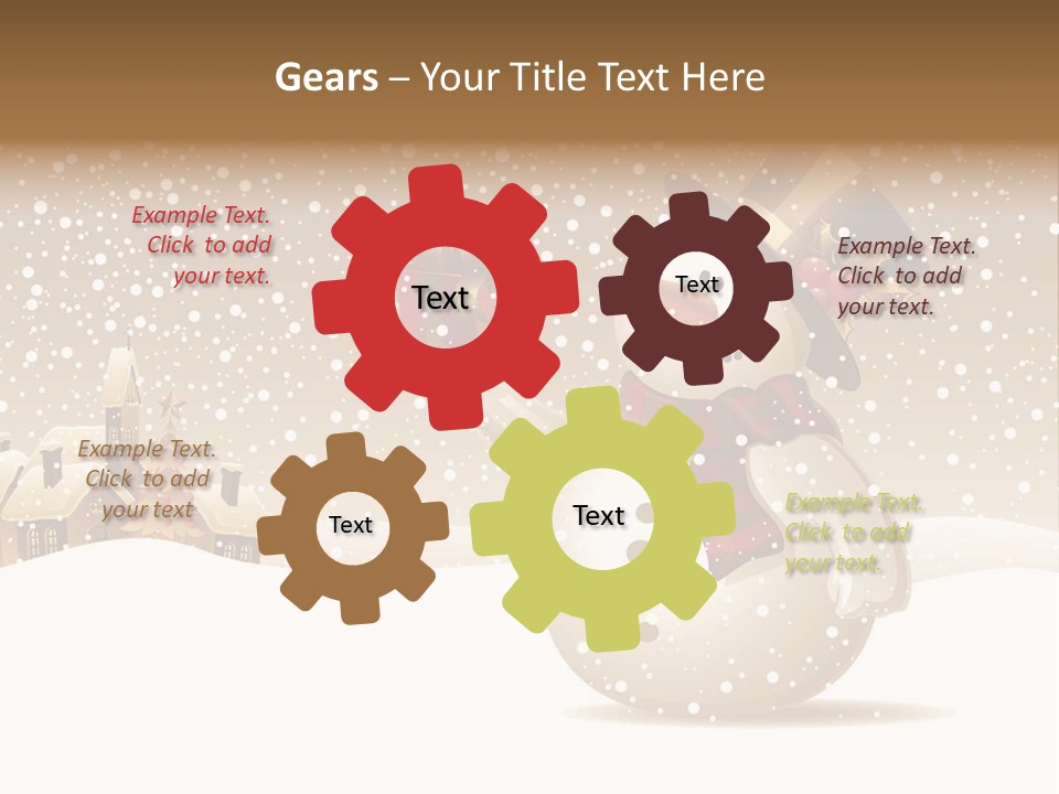 Snowman With Gift For You Stock Vector Illustration: PowerPoint Template