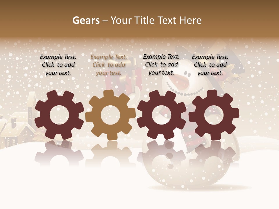 Snowman With Gift For You Stock Vector Illustration: PowerPoint Template