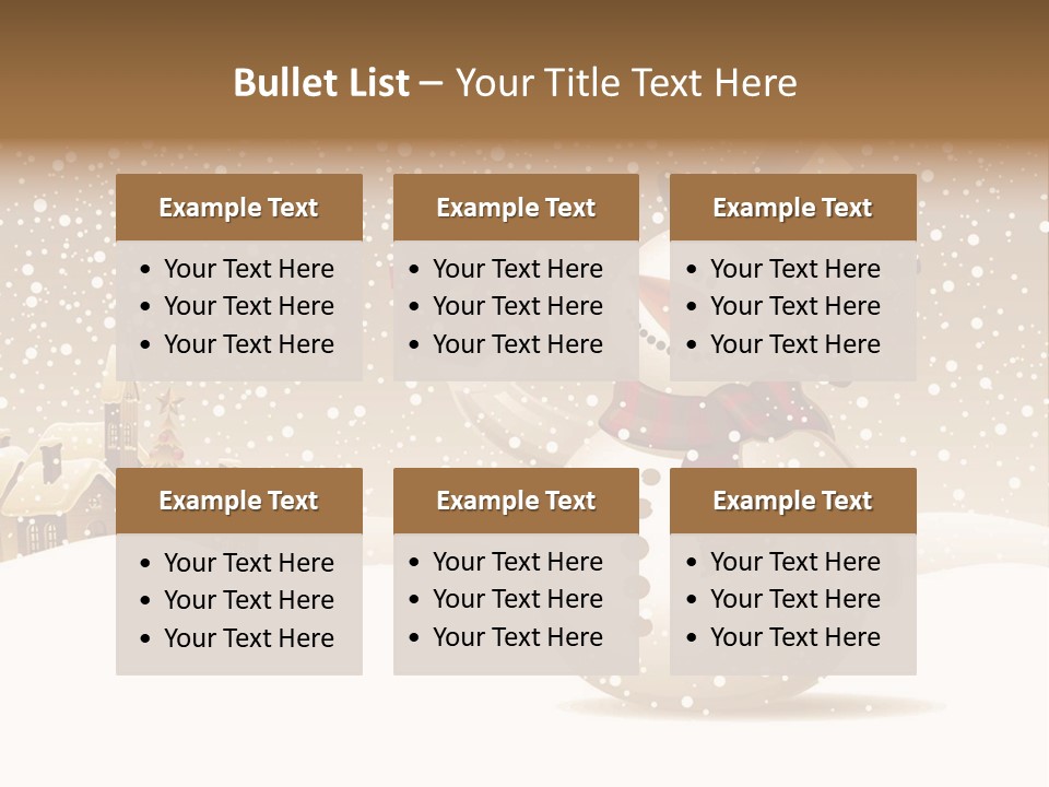 Snowman With Gift For You Stock Vector Illustration: PowerPoint Template