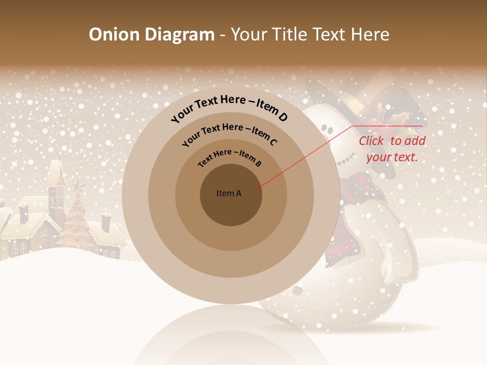 Snowman With Gift For You Stock Vector Illustration: PowerPoint Template