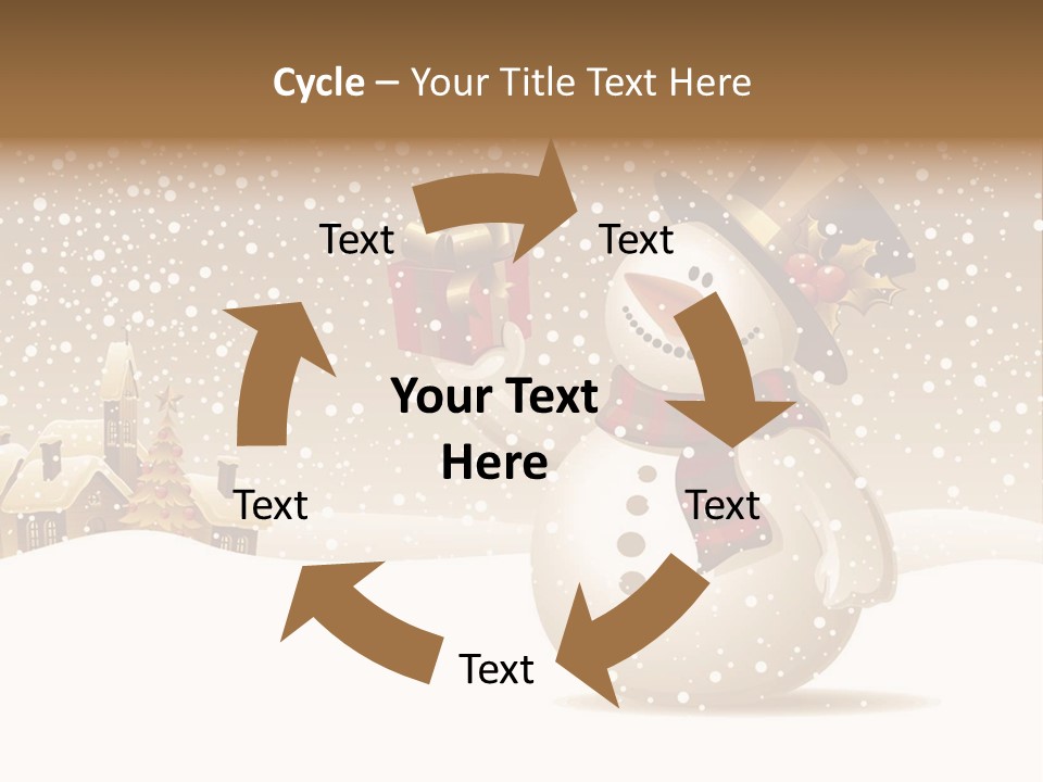 Snowman With Gift For You Stock Vector Illustration: PowerPoint Template