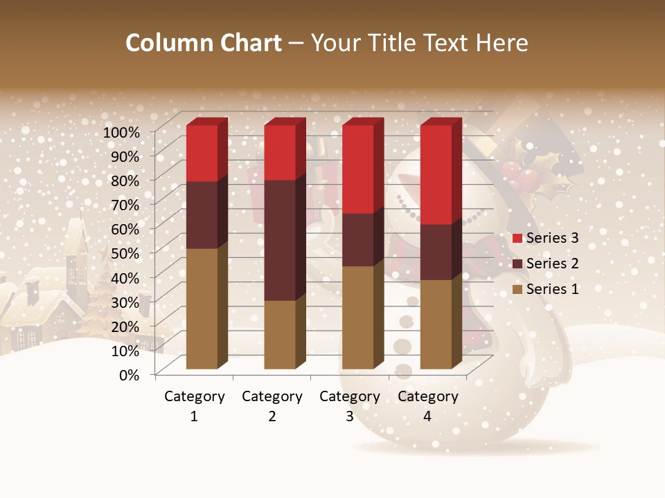 Snowman With Gift For You Stock Vector Illustration: PowerPoint Template