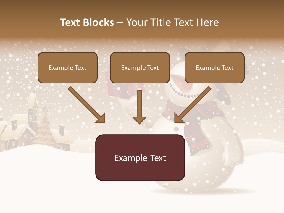 Snowman With Gift For You Stock Vector Illustration: PowerPoint Template