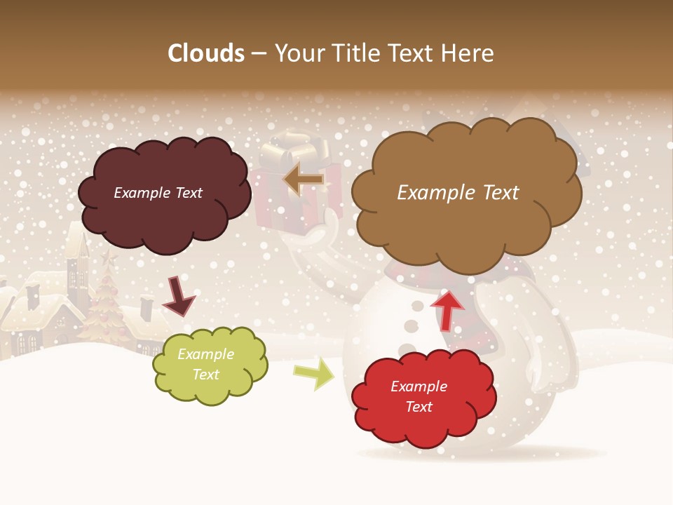 Snowman With Gift For You Stock Vector Illustration: PowerPoint Template