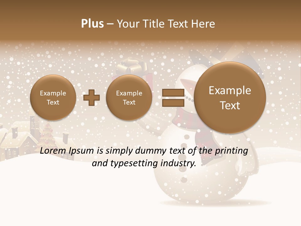 Snowman With Gift For You Stock Vector Illustration: PowerPoint Template