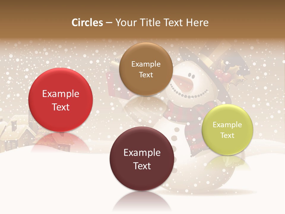 Snowman With Gift For You Stock Vector Illustration: PowerPoint Template