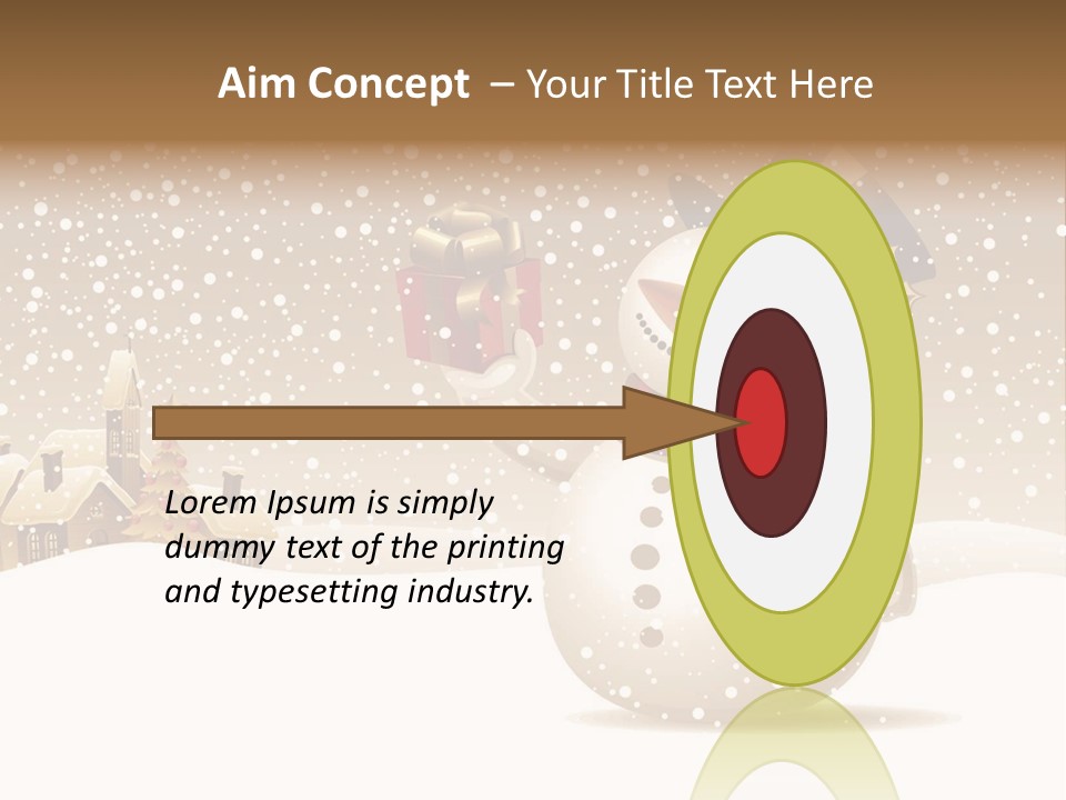 Snowman With Gift For You Stock Vector Illustration: PowerPoint Template