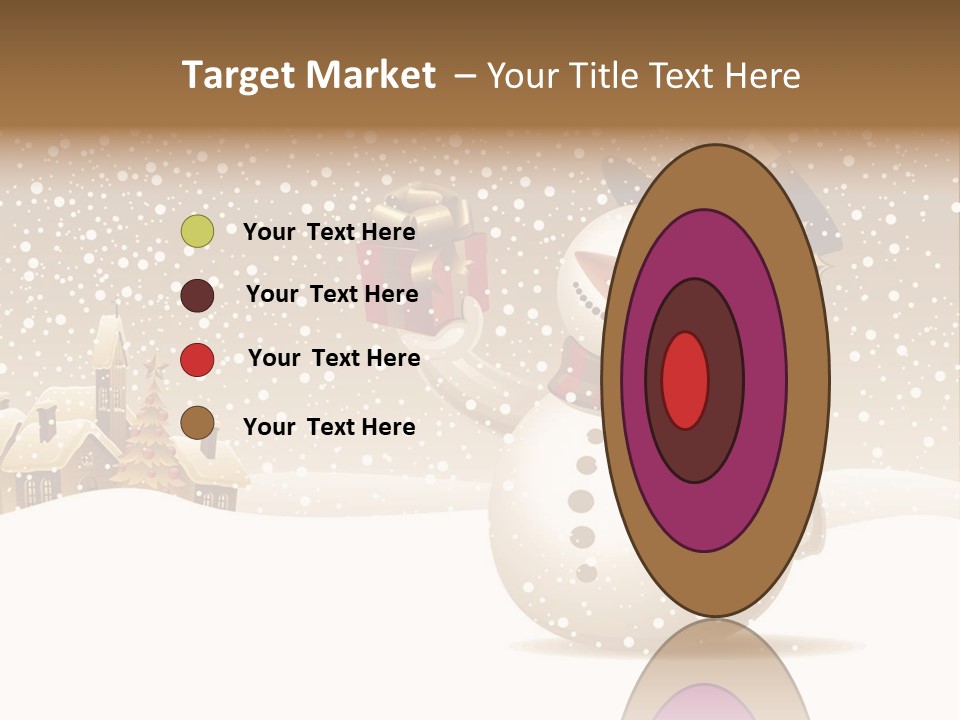 Snowman With Gift For You Stock Vector Illustration: PowerPoint Template