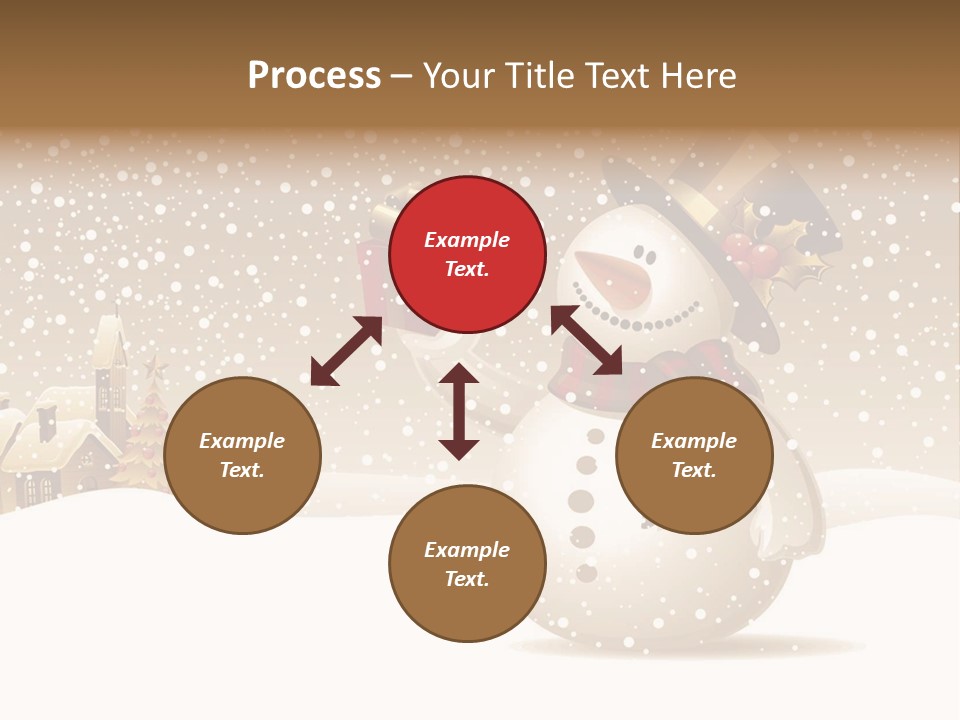 Snowman With Gift For You Stock Vector Illustration: PowerPoint Template