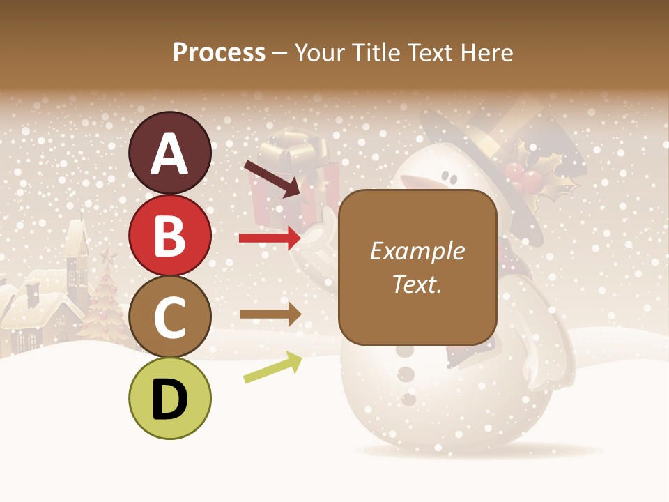 Snowman With Gift For You Stock Vector Illustration: PowerPoint Template