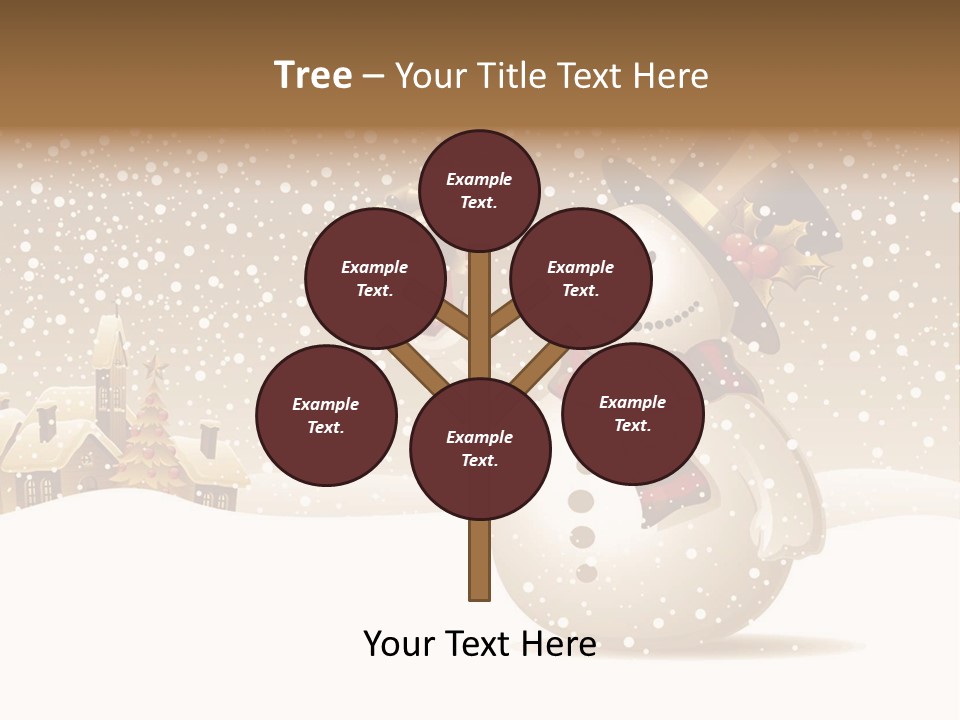 Snowman With Gift For You Stock Vector Illustration: PowerPoint Template