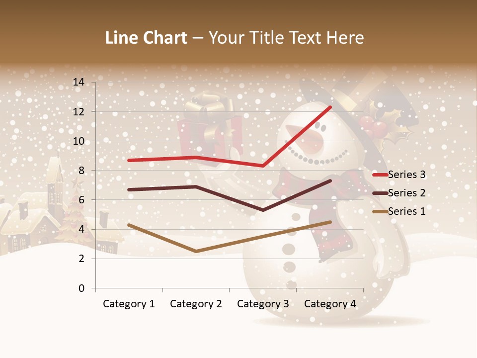 Snowman With Gift For You Stock Vector Illustration: PowerPoint Template