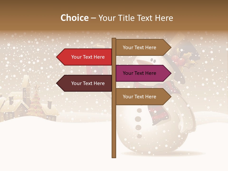 Snowman With Gift For You Stock Vector Illustration: PowerPoint Template