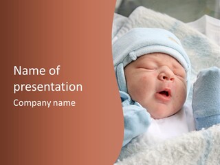 Sweet Dream After Childbirth, Newborn Baby In Hospital. PowerPoint Template