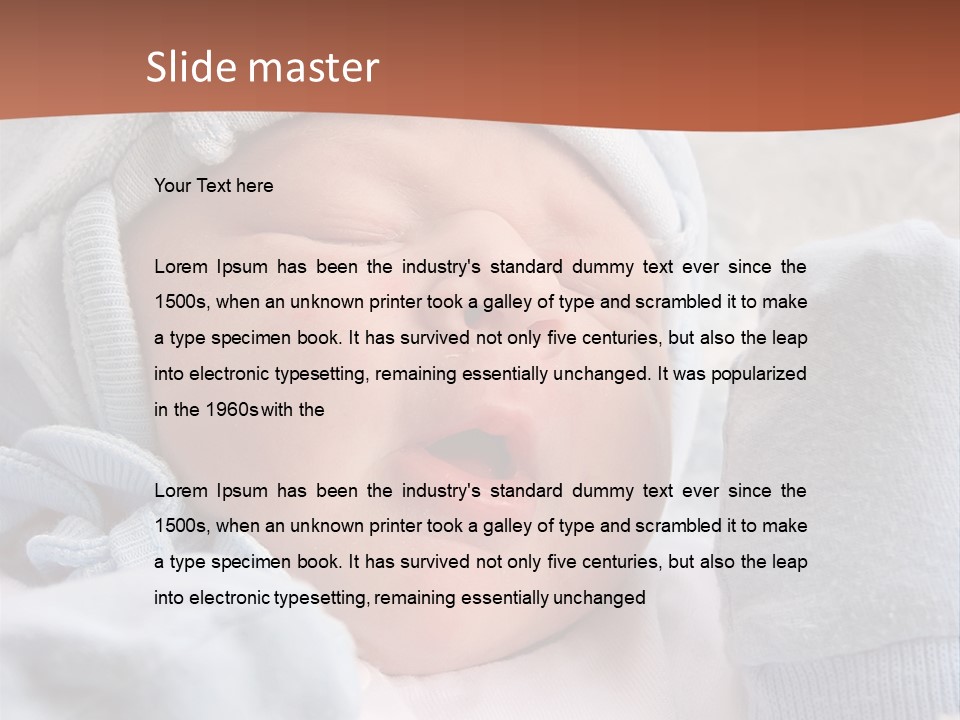 Sweet Dream After Childbirth, Newborn Baby In Hospital. PowerPoint Template