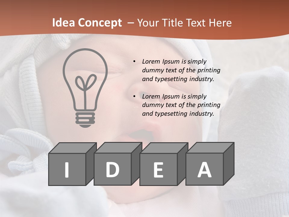 Sweet Dream After Childbirth, Newborn Baby In Hospital. PowerPoint Template