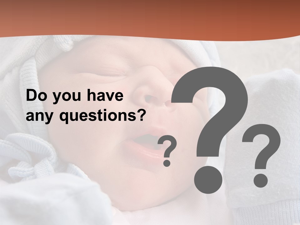 Sweet Dream After Childbirth, Newborn Baby In Hospital. PowerPoint Template