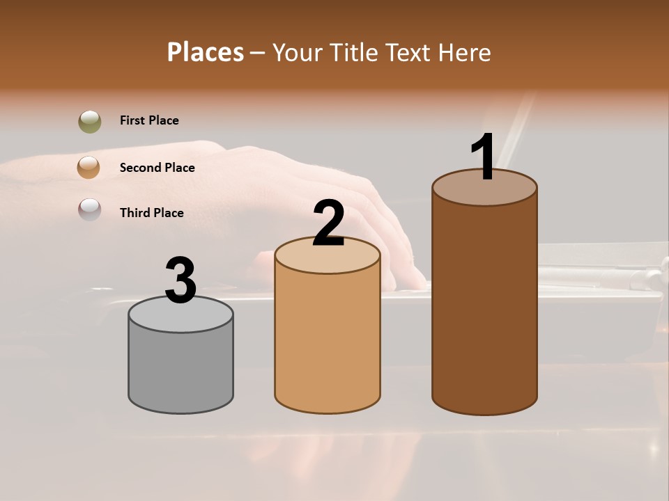 Male Hands Typing On Laptop Keyboard PowerPoint Template