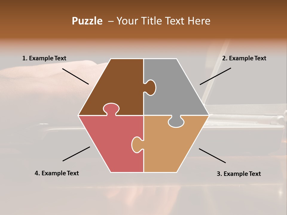 Male Hands Typing On Laptop Keyboard PowerPoint Template