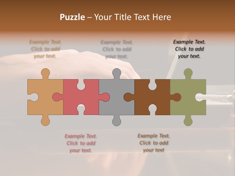 Male Hands Typing On Laptop Keyboard PowerPoint Template