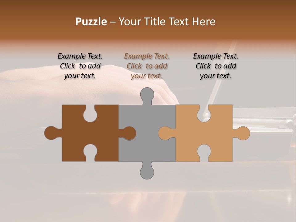 Male Hands Typing On Laptop Keyboard PowerPoint Template