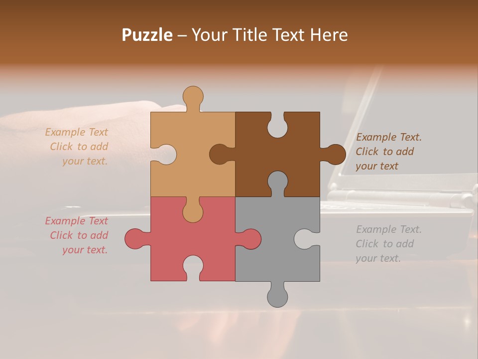 Male Hands Typing On Laptop Keyboard PowerPoint Template
