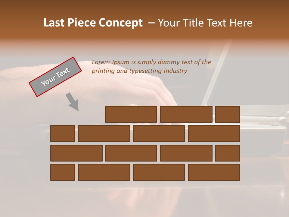 Male Hands Typing On Laptop Keyboard PowerPoint Template