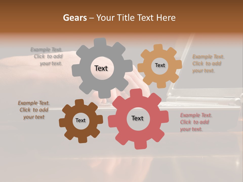 Male Hands Typing On Laptop Keyboard PowerPoint Template