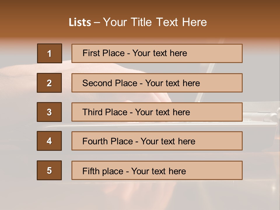 Male Hands Typing On Laptop Keyboard PowerPoint Template