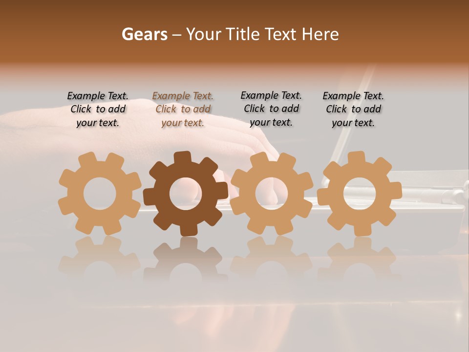 Male Hands Typing On Laptop Keyboard PowerPoint Template