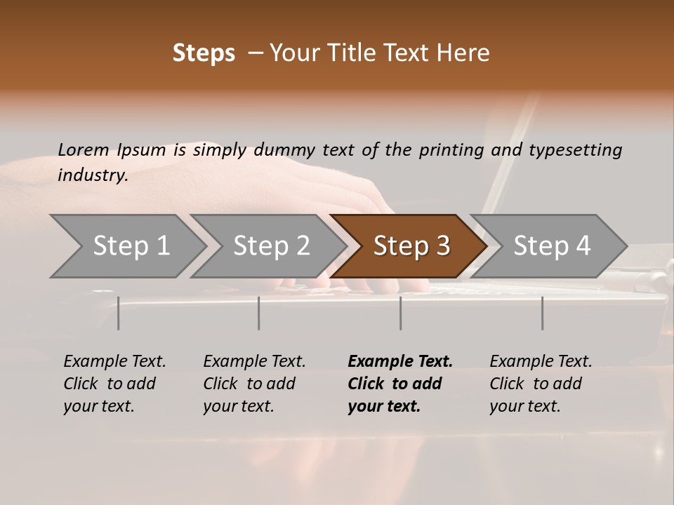 Male Hands Typing On Laptop Keyboard PowerPoint Template